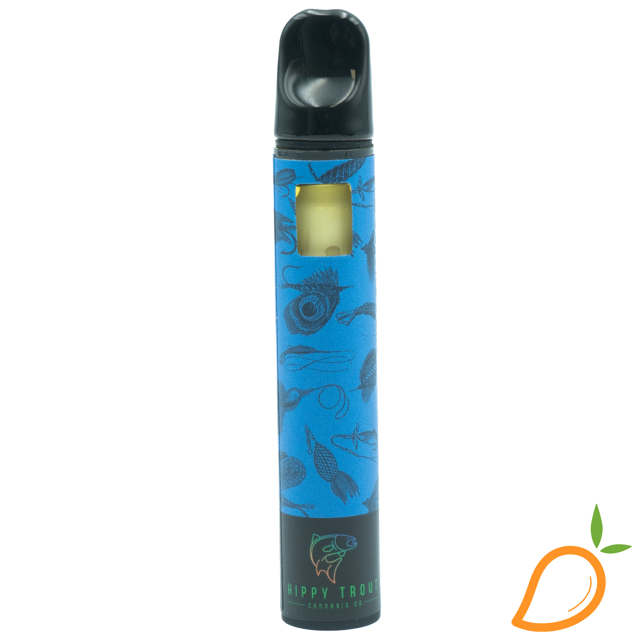 Photograph of product: 1g Blue Razz Rush Disposable Vape Fish Whistle Hippy Trout