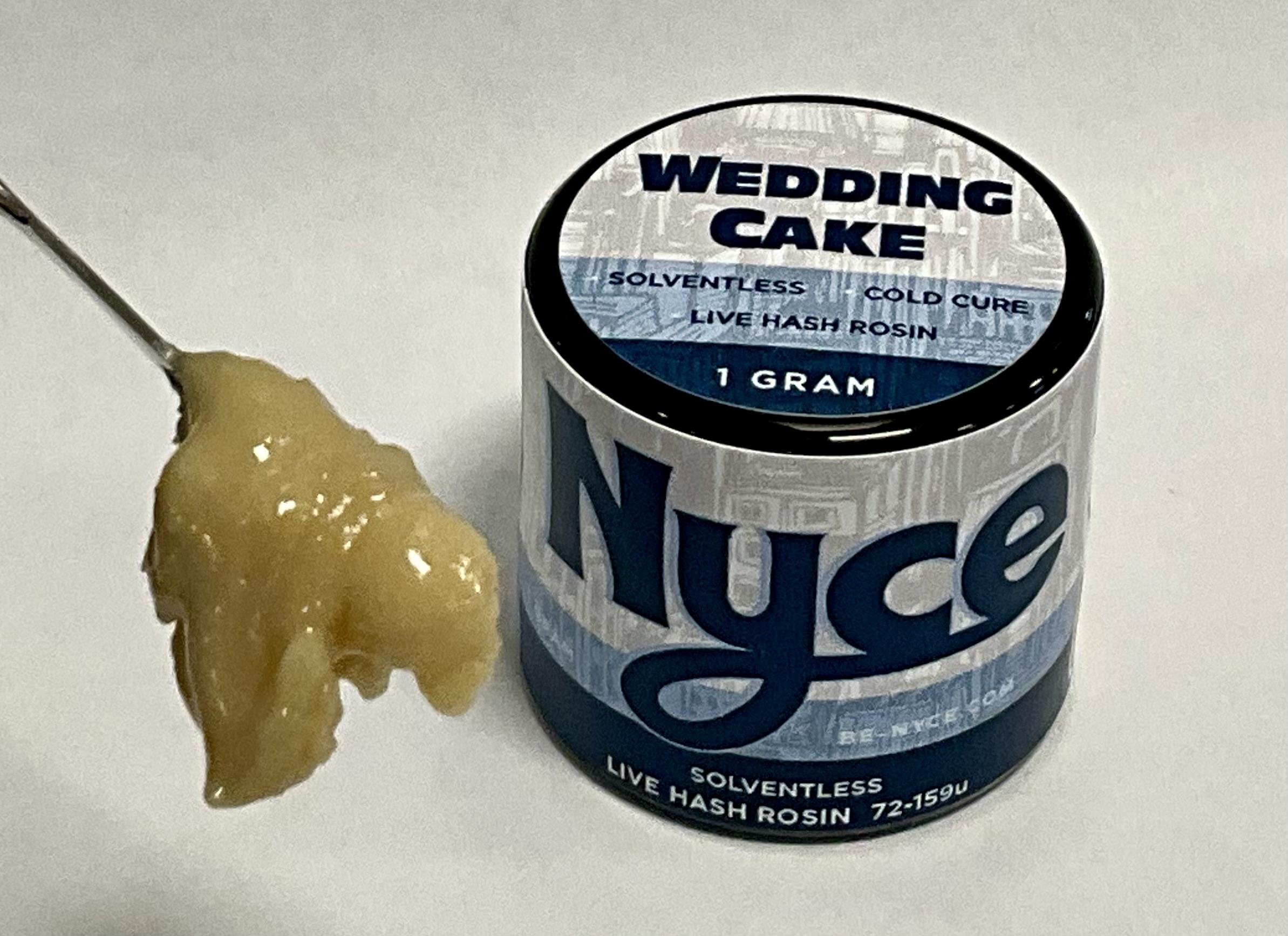 Photograph of Product: Nyce | Wedding Cake | Cold Cure Live Rosin | Concentrate | Indica-Hybrid