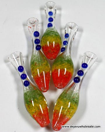 Photograph of product: 3.5 Rasta Frit Color Chillum (7) - 