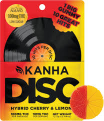 Photograph of product: Kanha Disc Cherry & Lemon Hybrid Gummy