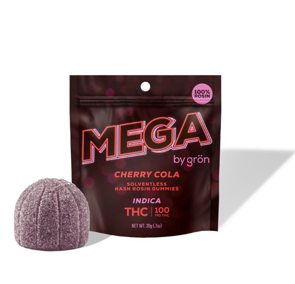 Photograph of product: Mega au chocolat Rosin Cherry Cola Gummies 100mg