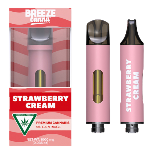 Photograph of product: Breeze Canna Strawberry Cream 510 Cart 1g