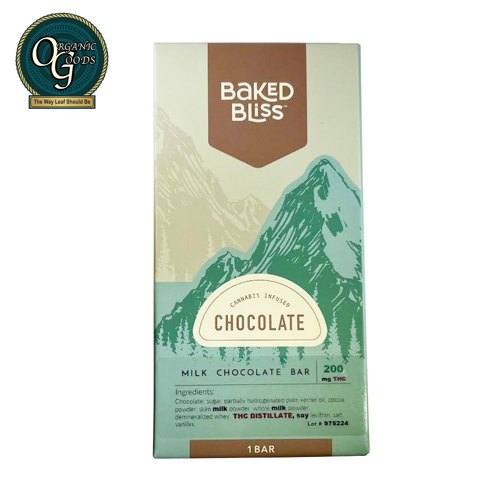 Photograph of product: Baked Bliss Milk Chocolate Bar 200 MG