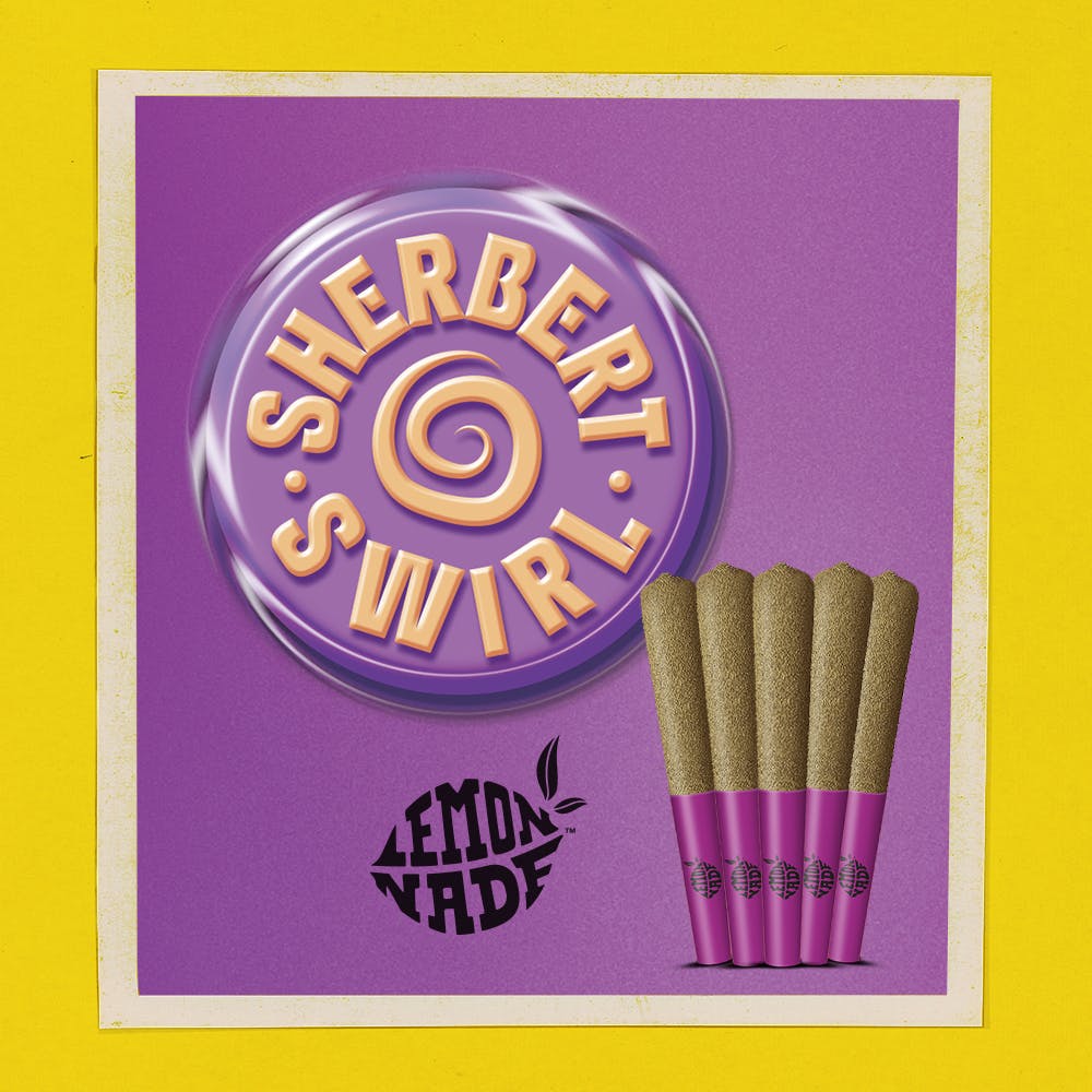 Photograph of product: SHERBERT SWIRL - LEMONNADE - INFUSED 5PK PREROLLS