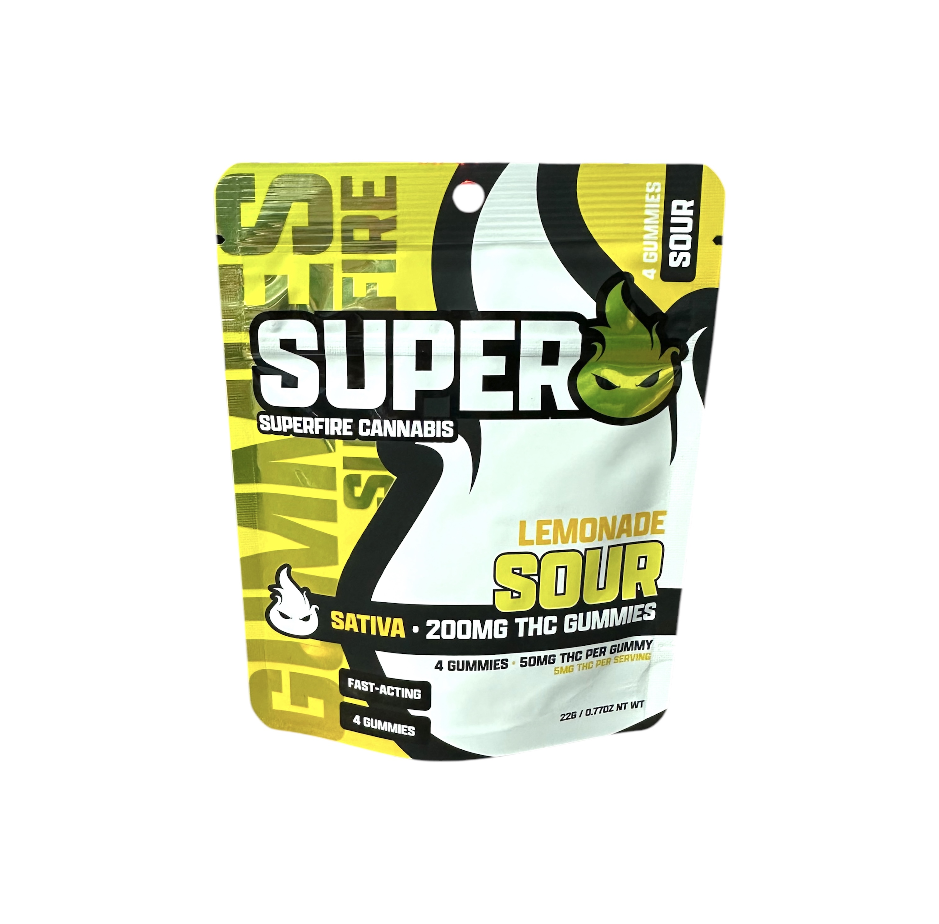 Photograph of product: Superfire Sour Lemonade Gummies 200mg Rec