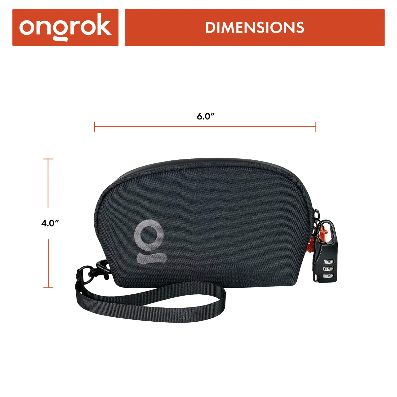 Photograph of product: ONGROK- Smell Proof Carbon Lined Wrist Bag, 4x6", Black