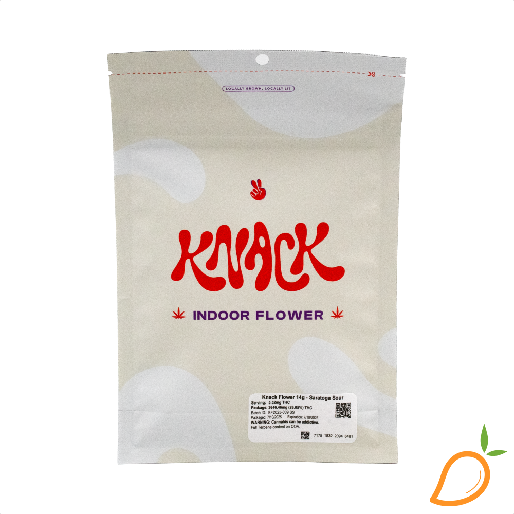 Photograph of product: 14g Saratoga Sour Prepackaged Flower Knack