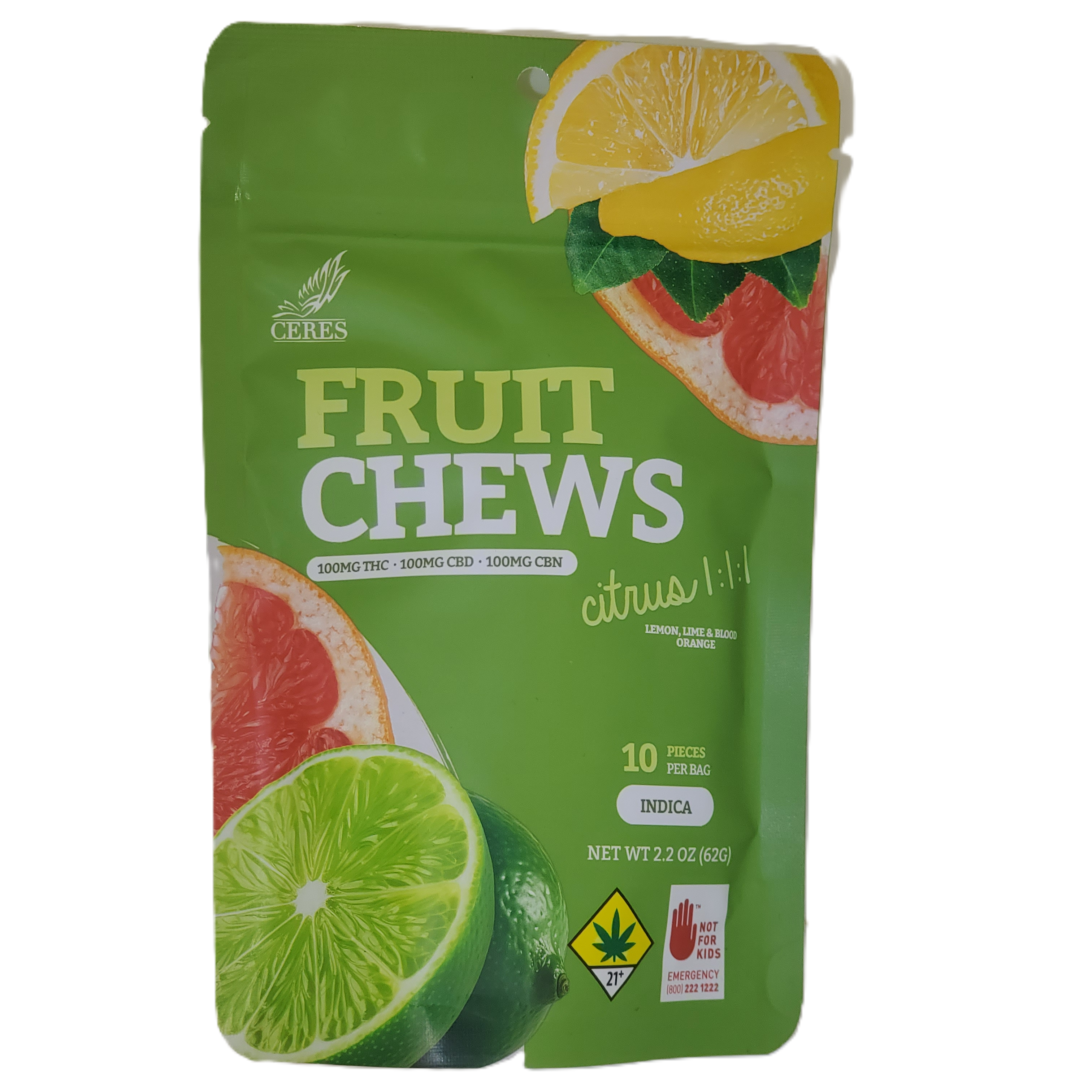 Photograph of product: Ceres Fruit Chews Oui'd Citrus 1:1:1 10pk