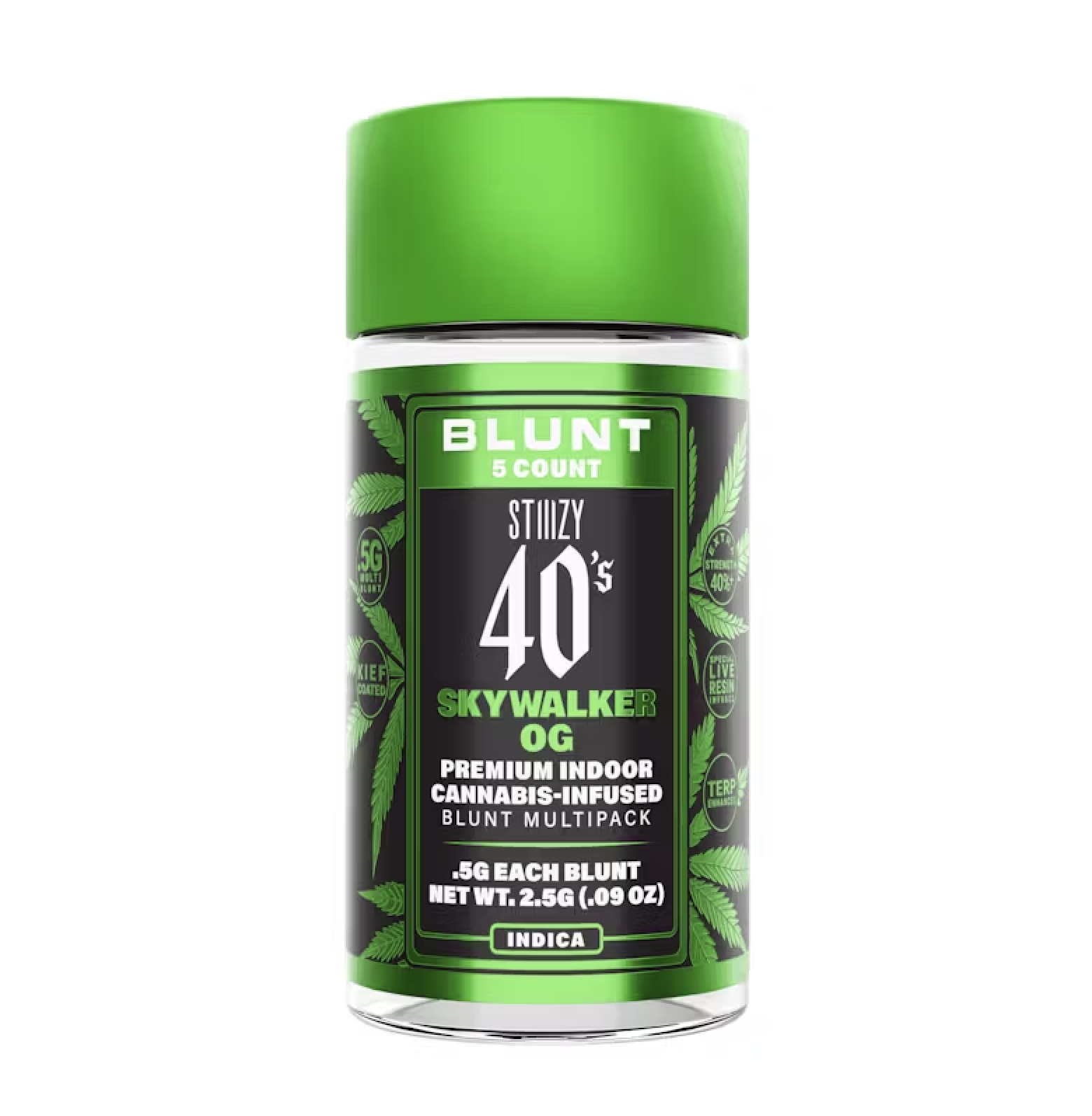 Photograph of product: STIIIZY 40's Mini Infused Blunts 5pk 2.5g - Skywalker OG (I)