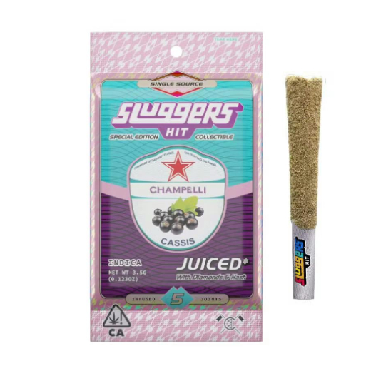 Photograph of product: SLUGGERS X CHAMPELLI .7G X 5 INFUSED PREROLL PACK - CHAMPELLI CASSIS