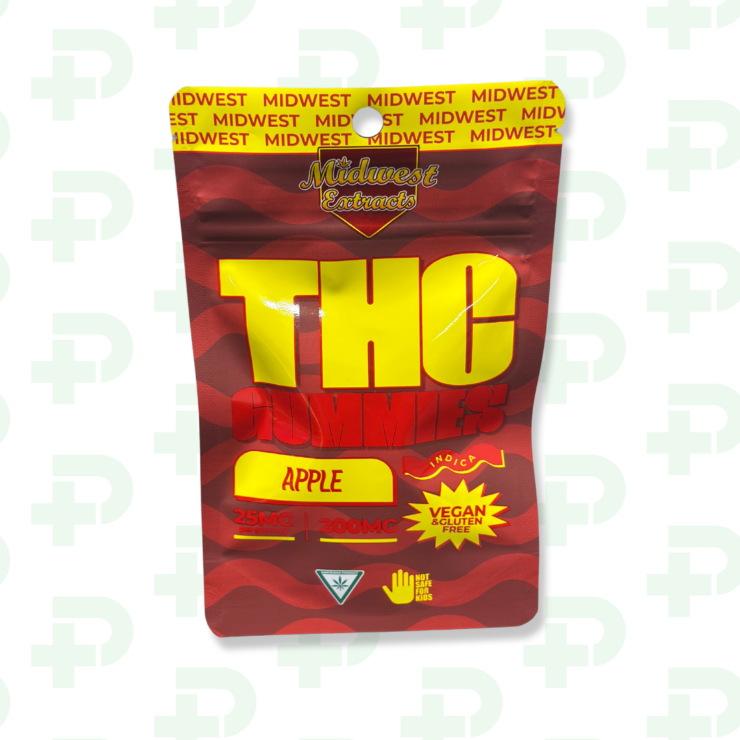 Photograph of product: Midwest Extracts 200mg Gummies - Oui'd - Apple