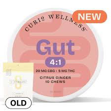 Photograph of product: Curio Chews Gut 4:1 Citrus Ginger 5mg 10pk