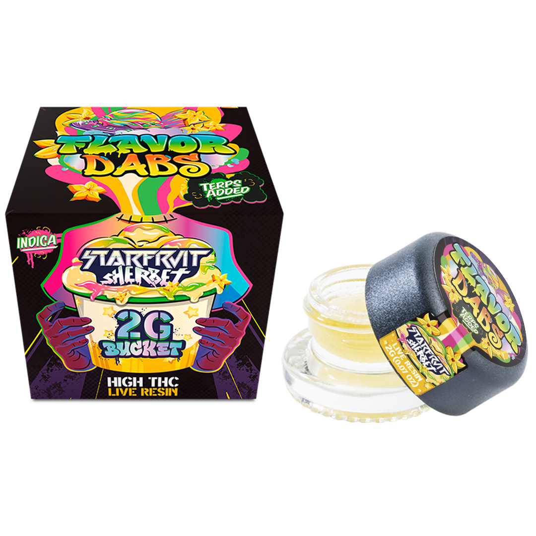 Photograph of product: Loud & Clear Flavor Dabs Starfruit Sherbet Oui'd Live Resin 2g