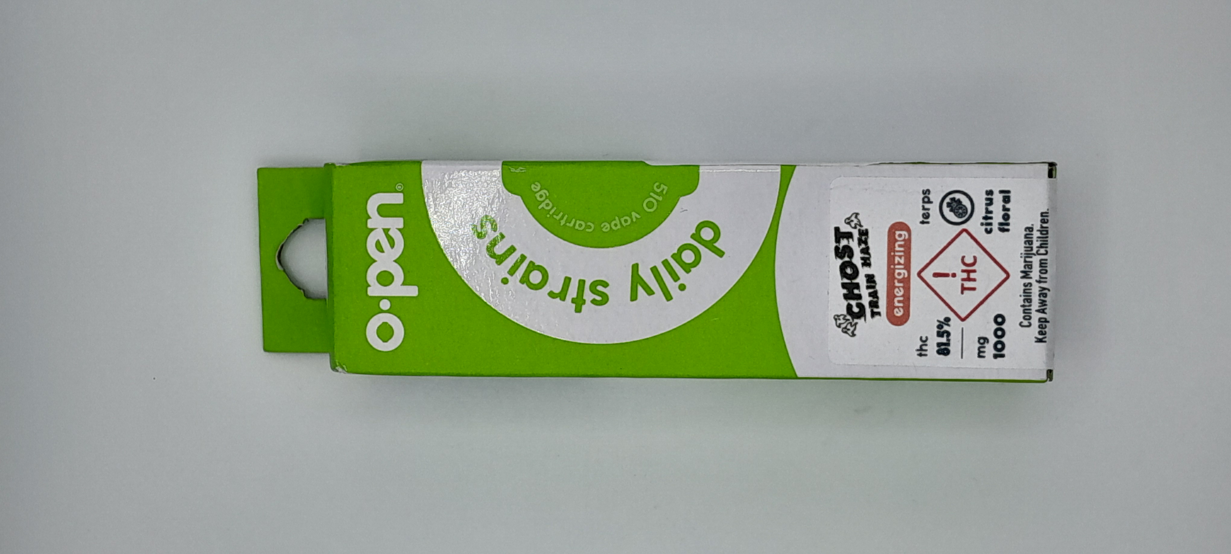 Photograph of product: O.PEN 1000MG DAILY STRAINS Oui'd ENERGIZING GHOST TRAIN HAZE CARTRIDGE