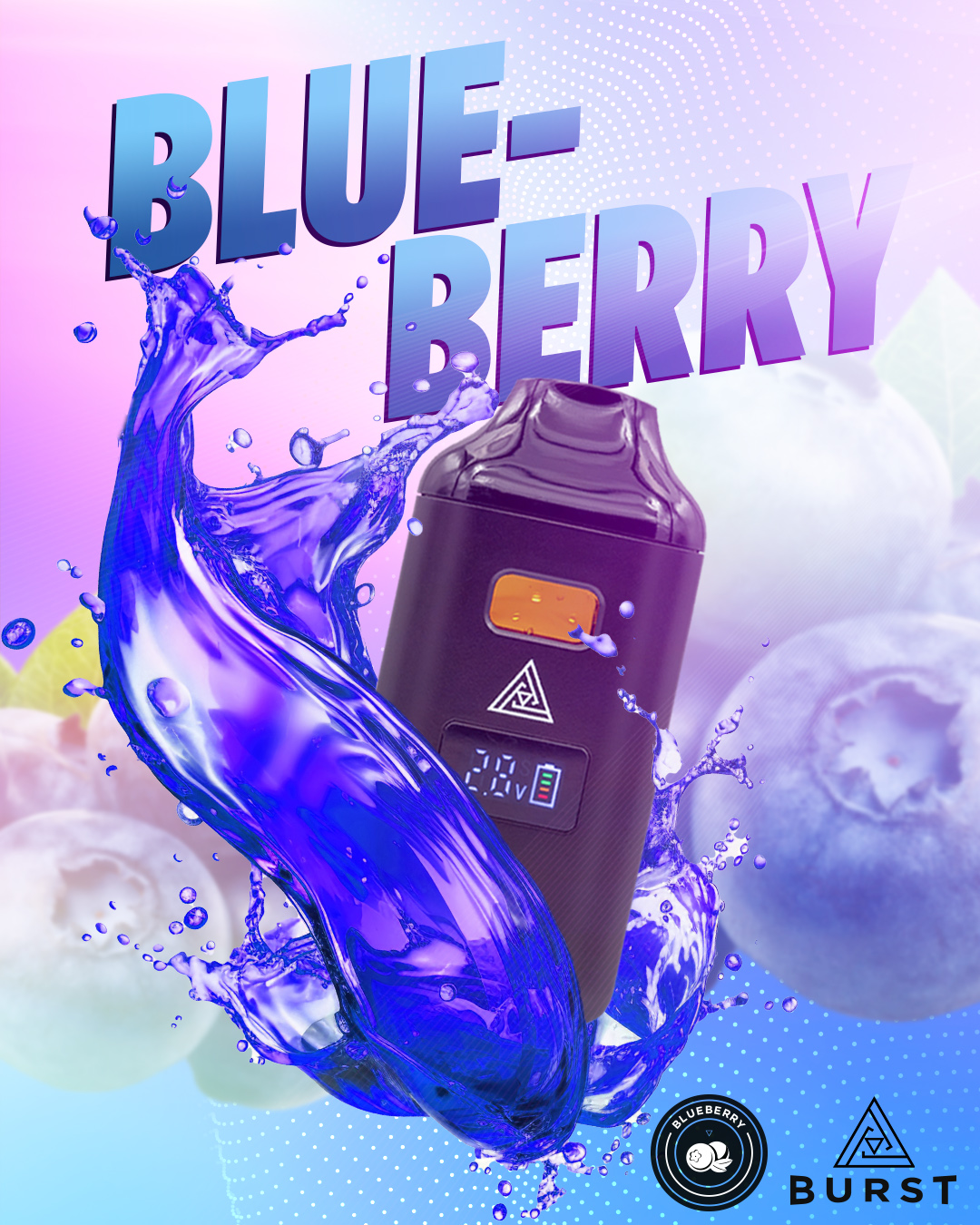 Photograph of product: Pyramid | Blueberry (I-H) Burst Disposable | 2g
