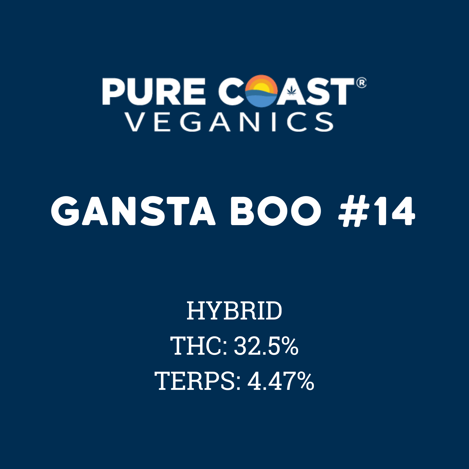 Photograph of product: Pure Coast Veganics | Gangsta Boo #14 | DELI - 28g
