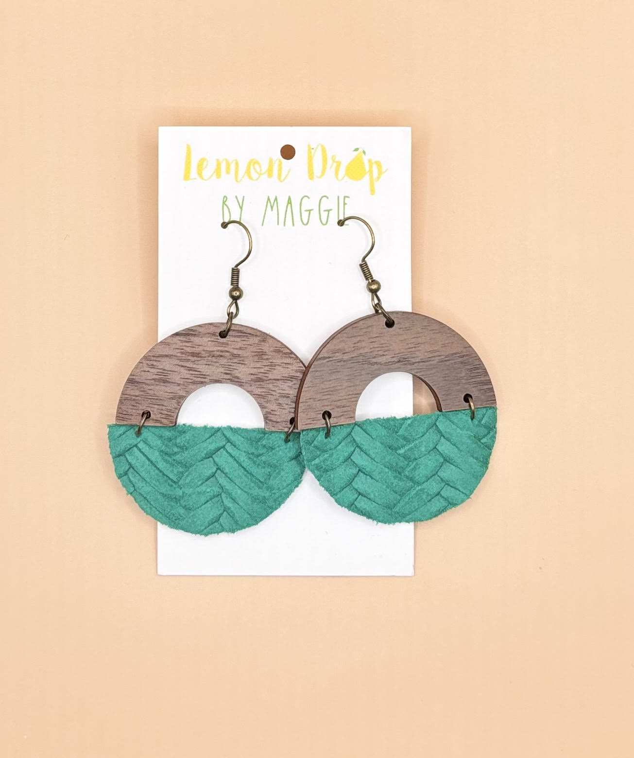 Photograph of product: Brown & Green Round Earrings