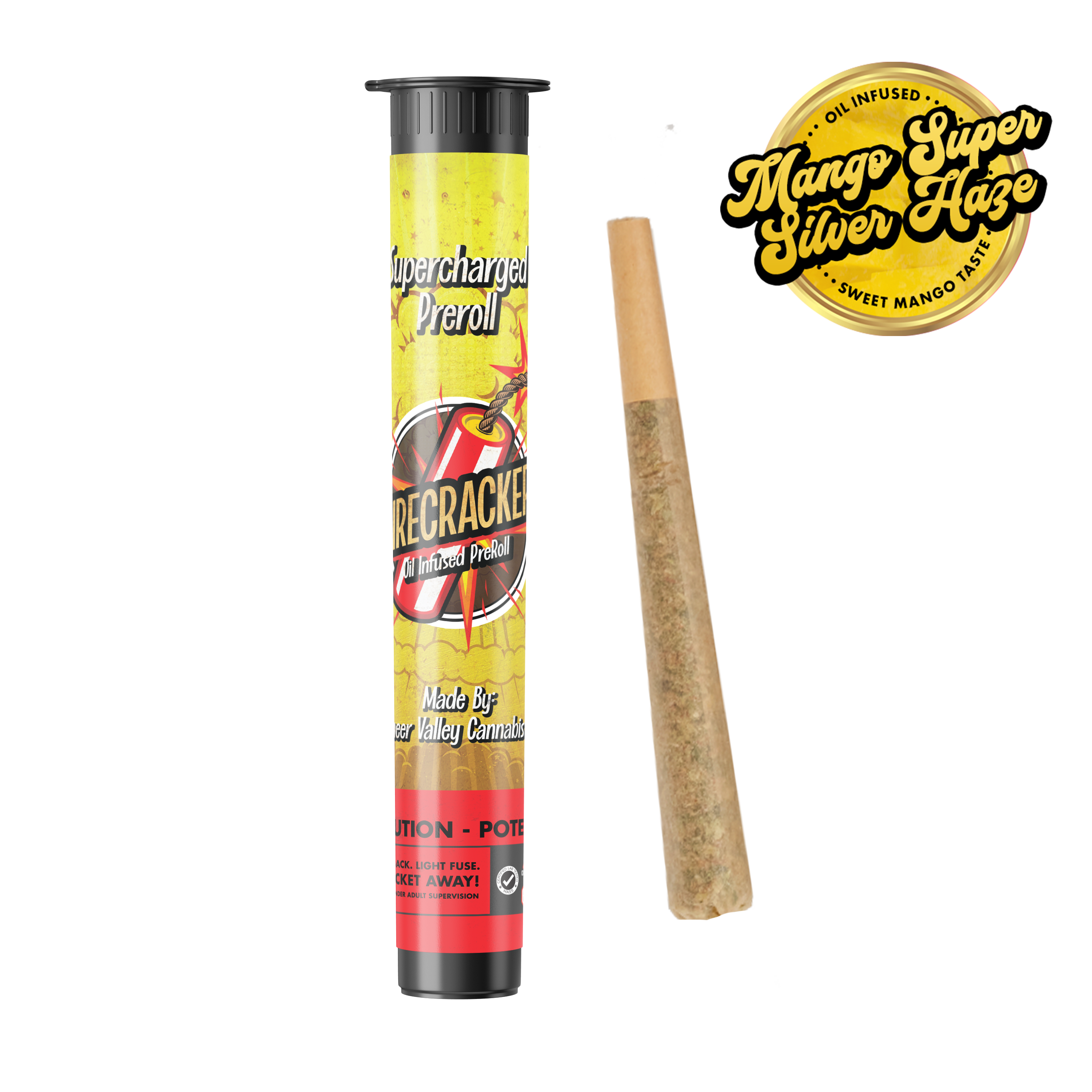 Photograph of product: Mango Super Silver Haze | 1g | Infused Pre-Roll | Firecracker