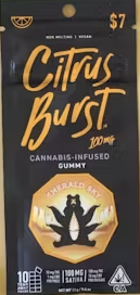 Photograph of product: Citrus Burst [S] | 100mg Single Gummy | Emerald Sky