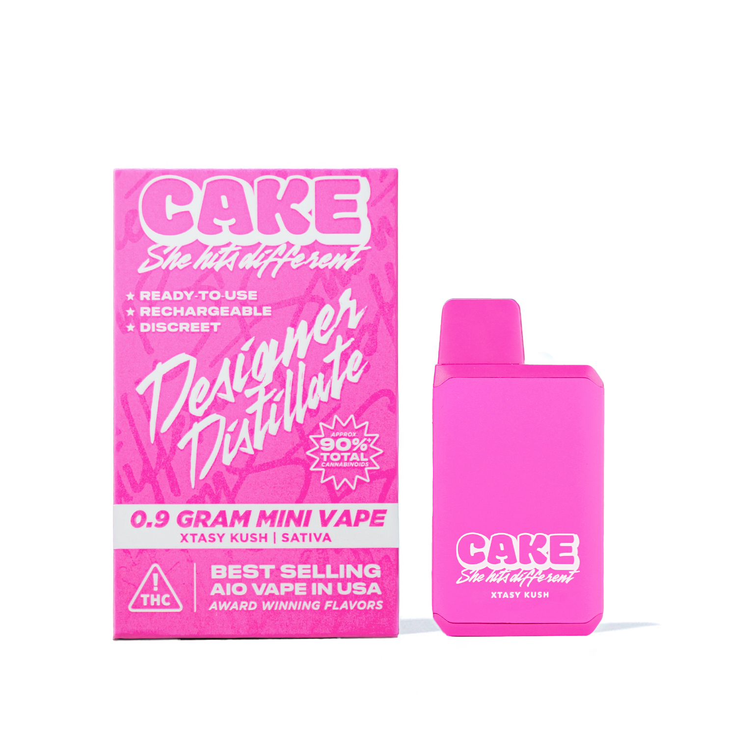 Photograph of product: Cake Xtasy Kush Disposable 0.9g