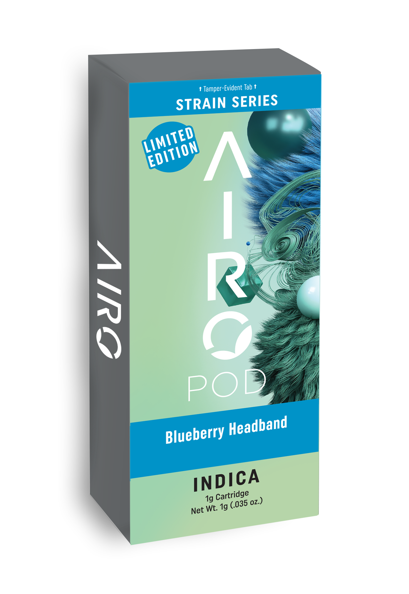 Photograph of product: AIRO - POD DISTILLATE - 1G - BLUEBERRY HEADBAND - Oui'd