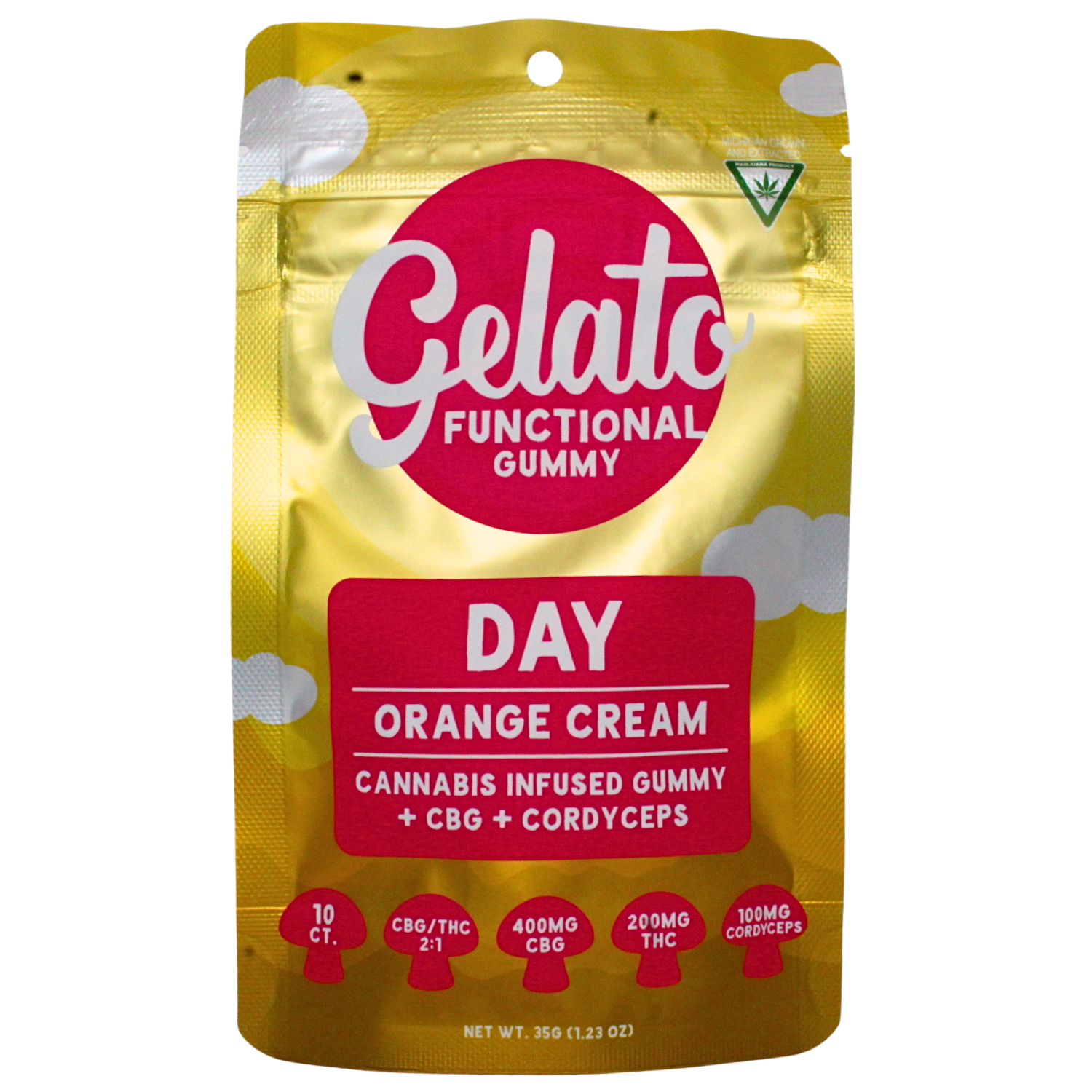 Photograph of product: GELATO ORANGE CREAM 2:1 CBG/TH-oui 200MG DAY GUMMIES REC
