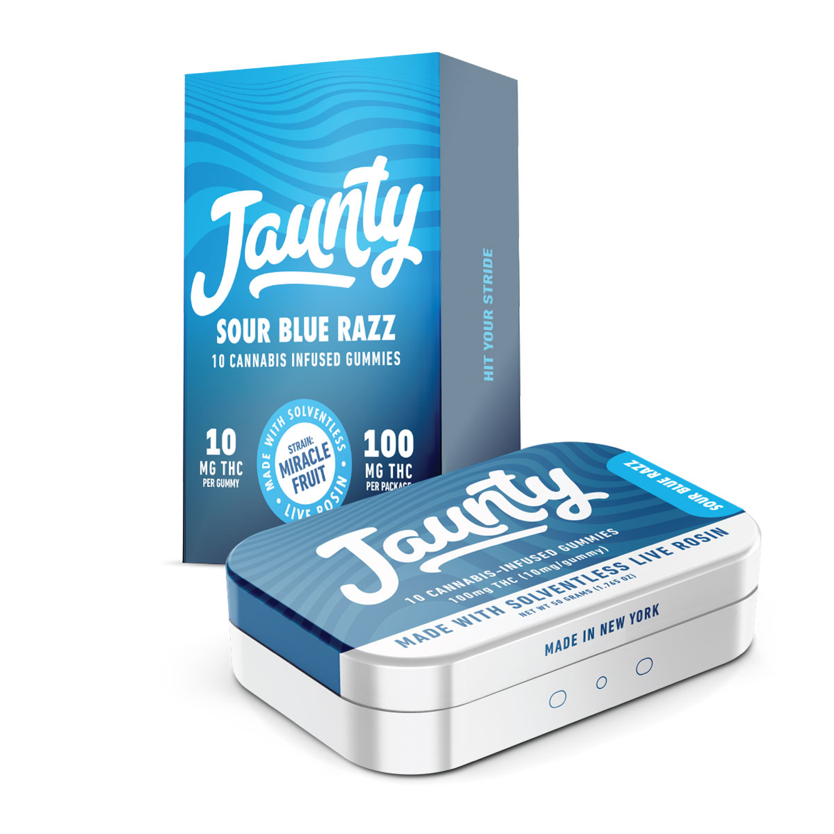 Photograph of Product: Sour Blue Razz | Live Rosin | 100mg | 10pk