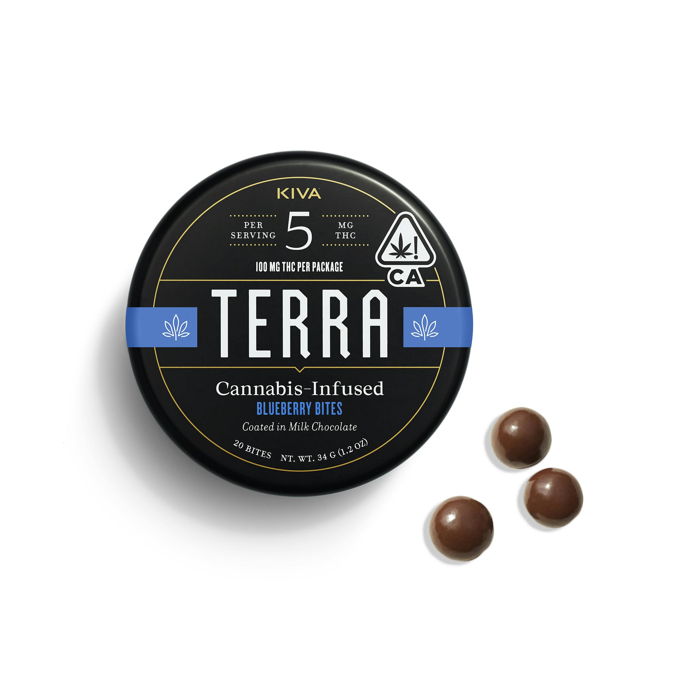 Photograph of product: TerraBites - Milk Chocolate Blueberries 100mg