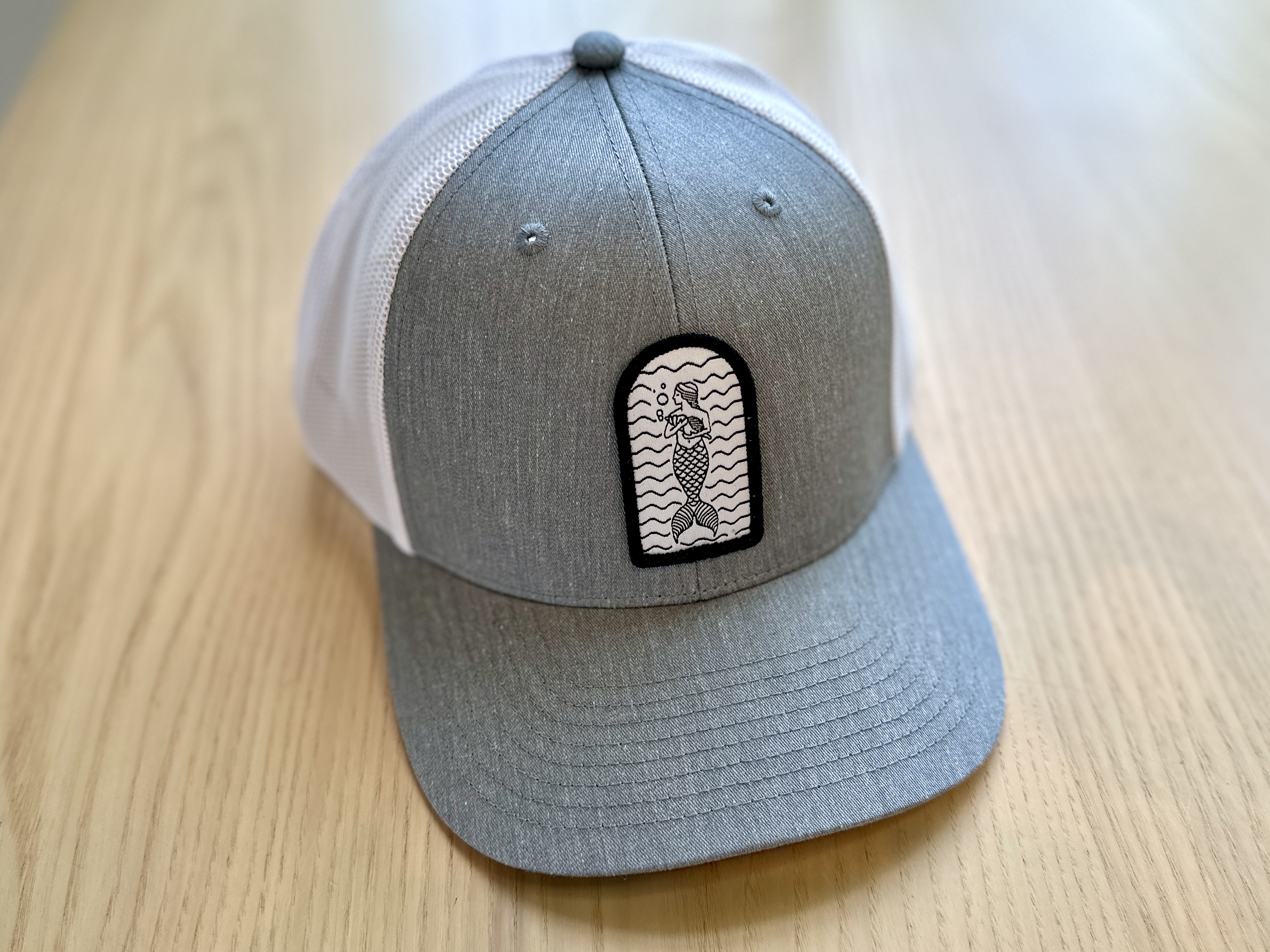 Photograph of product: Seaoui'd Co. Patch Hat - Gray Curved Brim