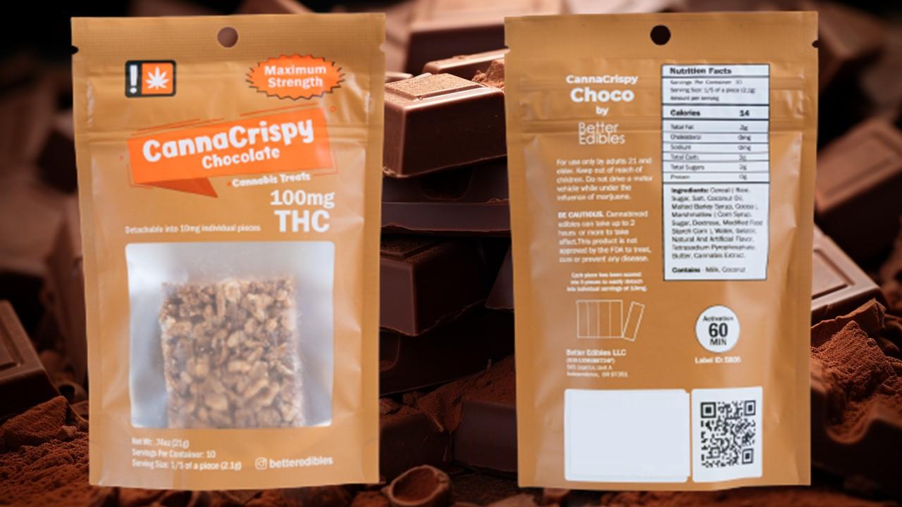 Photograph of product: CannaCrispy | 100MG | Chocolate Rice Crispy Treat (Oui'd)