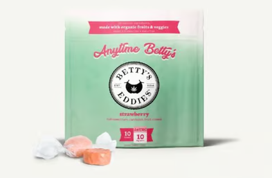 Photograph of product: Strawberry | 10mg | 10pk Fruit Chews | Betty's Eddies