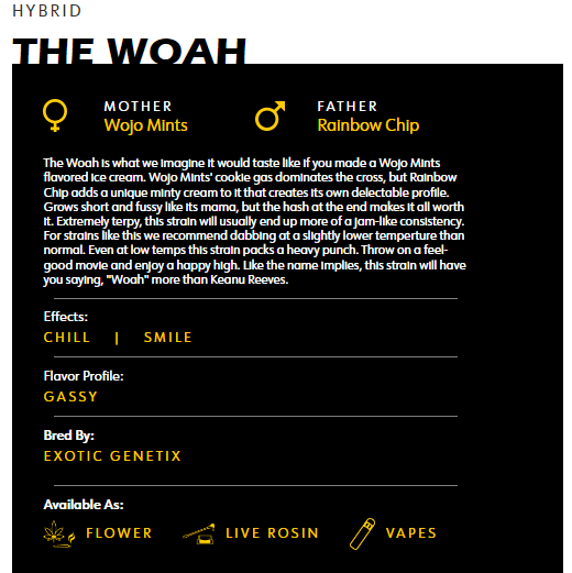 Photograph of product: Wojo - Live Rosin - The Woah