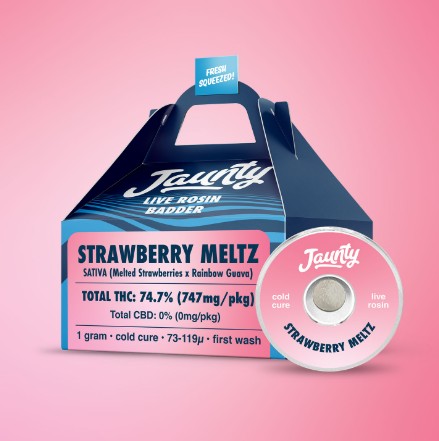 Photograph of product: Jaunty | Strawberry Meltz Badder | Cold Cure Rosin