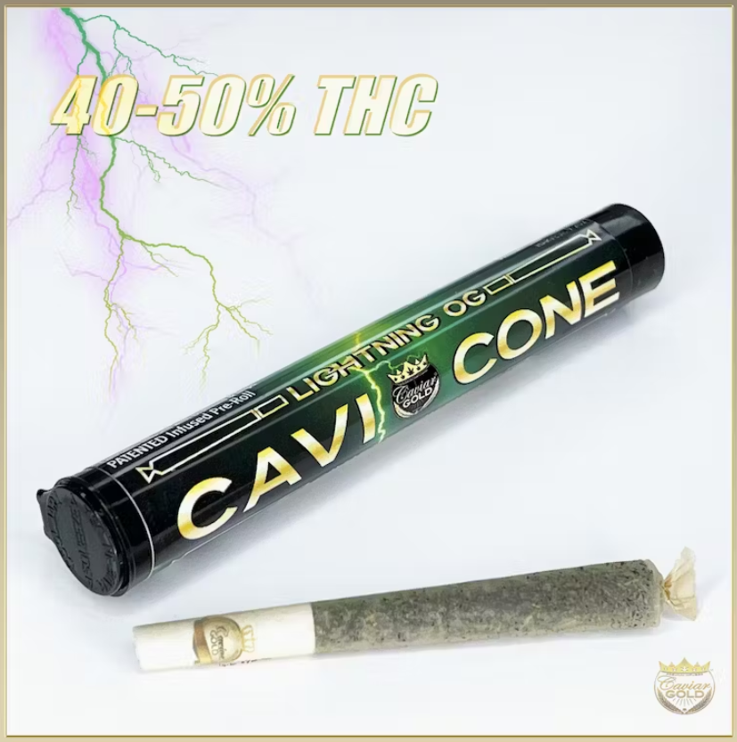 Photograph of product: Caviar Gold - 1.3g Pre Roll - Lightning OG