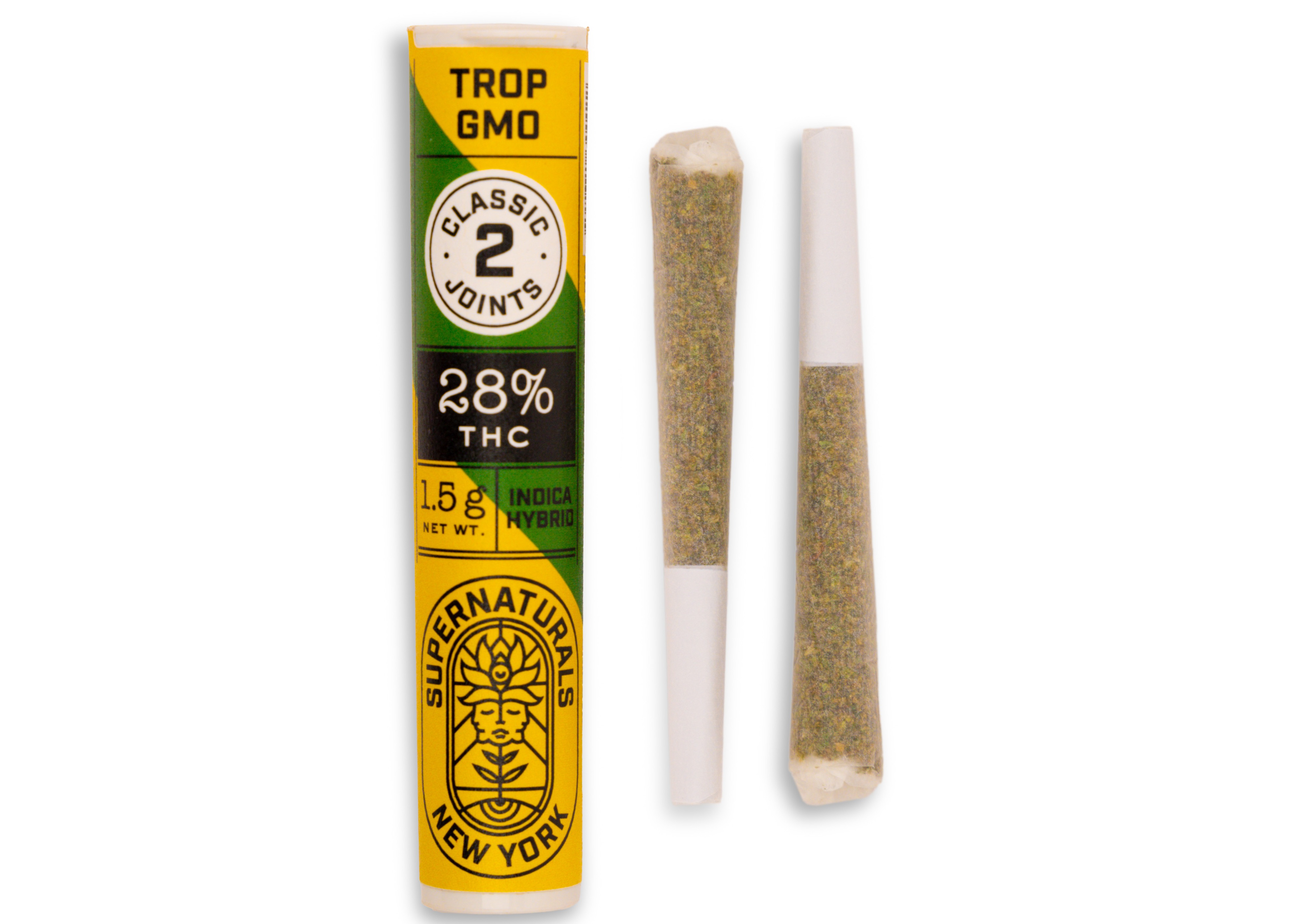 Photograph of product: Supernaturals | Trop GMO | Pre-Roll | 2 Pack | 1.5g