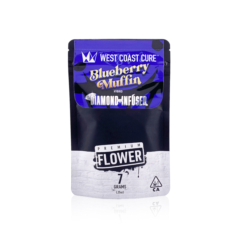 Photograph of product: WEST COAST CURE - Flower - Blueberry Muffin - Diamond Infused Flower - 7G