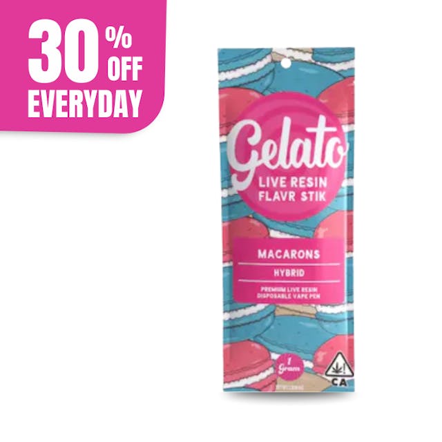 Photograph of product: Gelato Live Resin Enhanced AIO| 1g - Macarons -  Hybrid - 