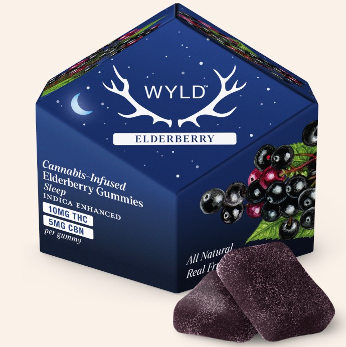 Photograph of product: Elderberry Sleep - (2:1 - TH-oui:CBN) 100mg Gummies - Wyld