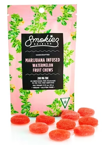 Photograph of product: Smokiez - 200MG Chews - Sweet Watermelon