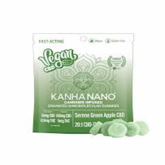 Photograph of product: [Kanha] CBD NANO Gummies - 20:1 - Serene Green Apple - 