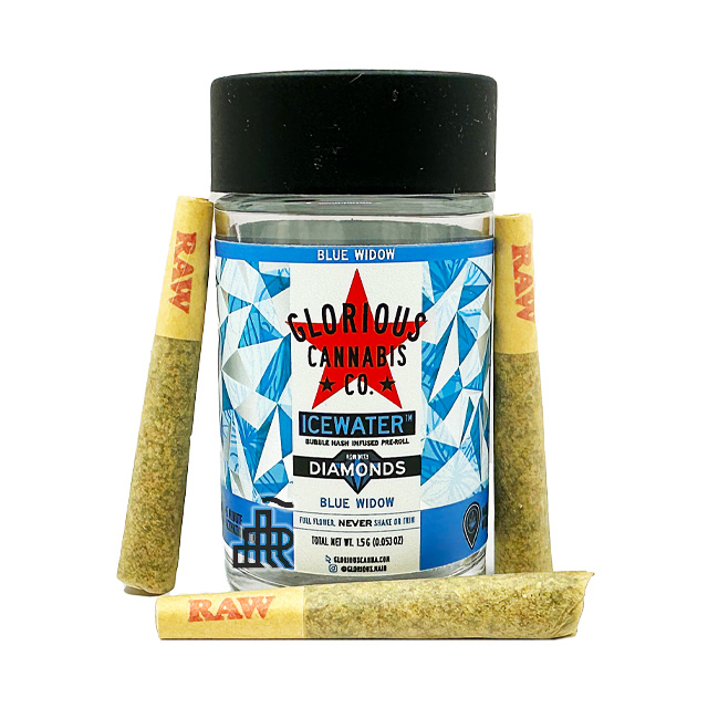 Photograph of product: Blue Widow | Icewater au chocolat & Diamonds | Infused | 3pk