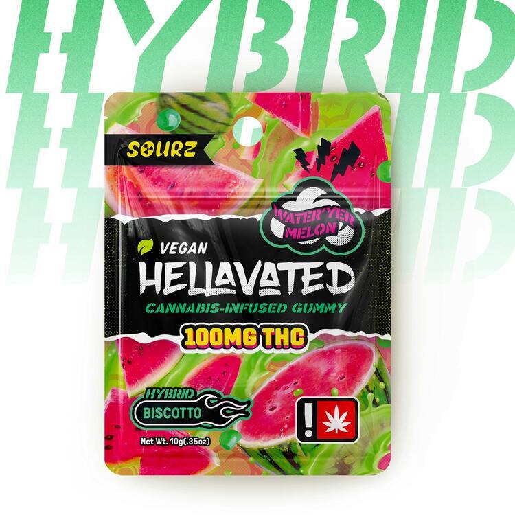 Photograph of product: Hellavated 100mg Spicy Firemelon Gummy