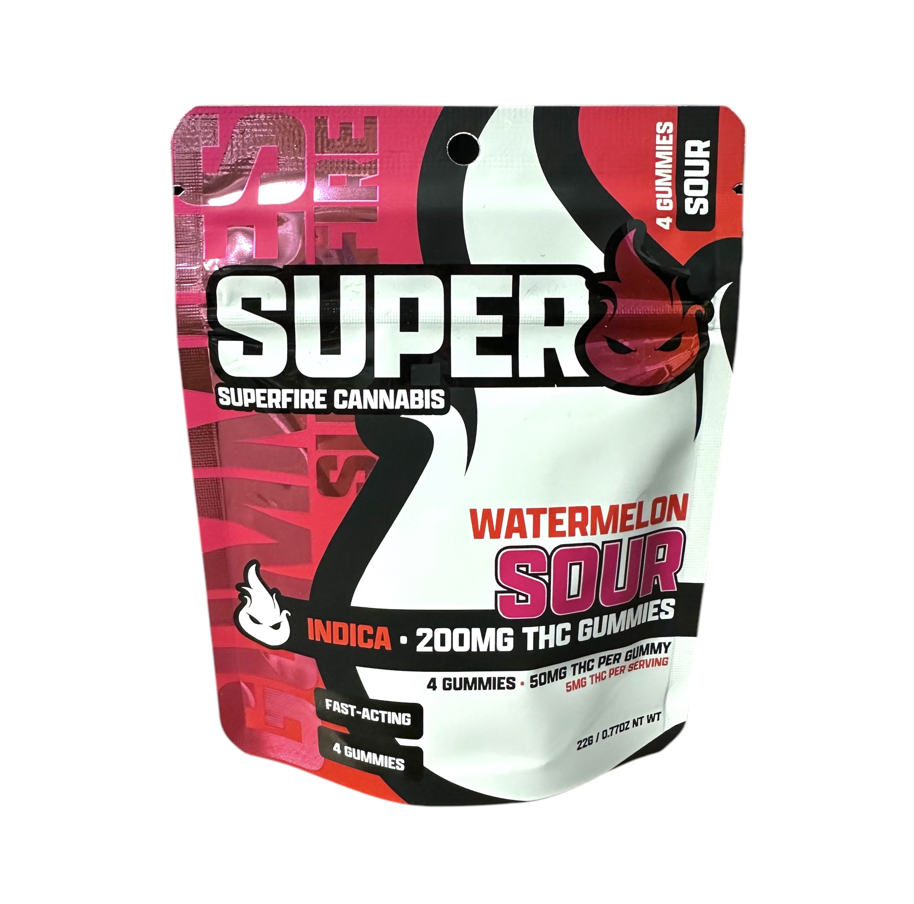 Photograph of product: Superfire Sour Watermelon Gummies 200mg Rec
