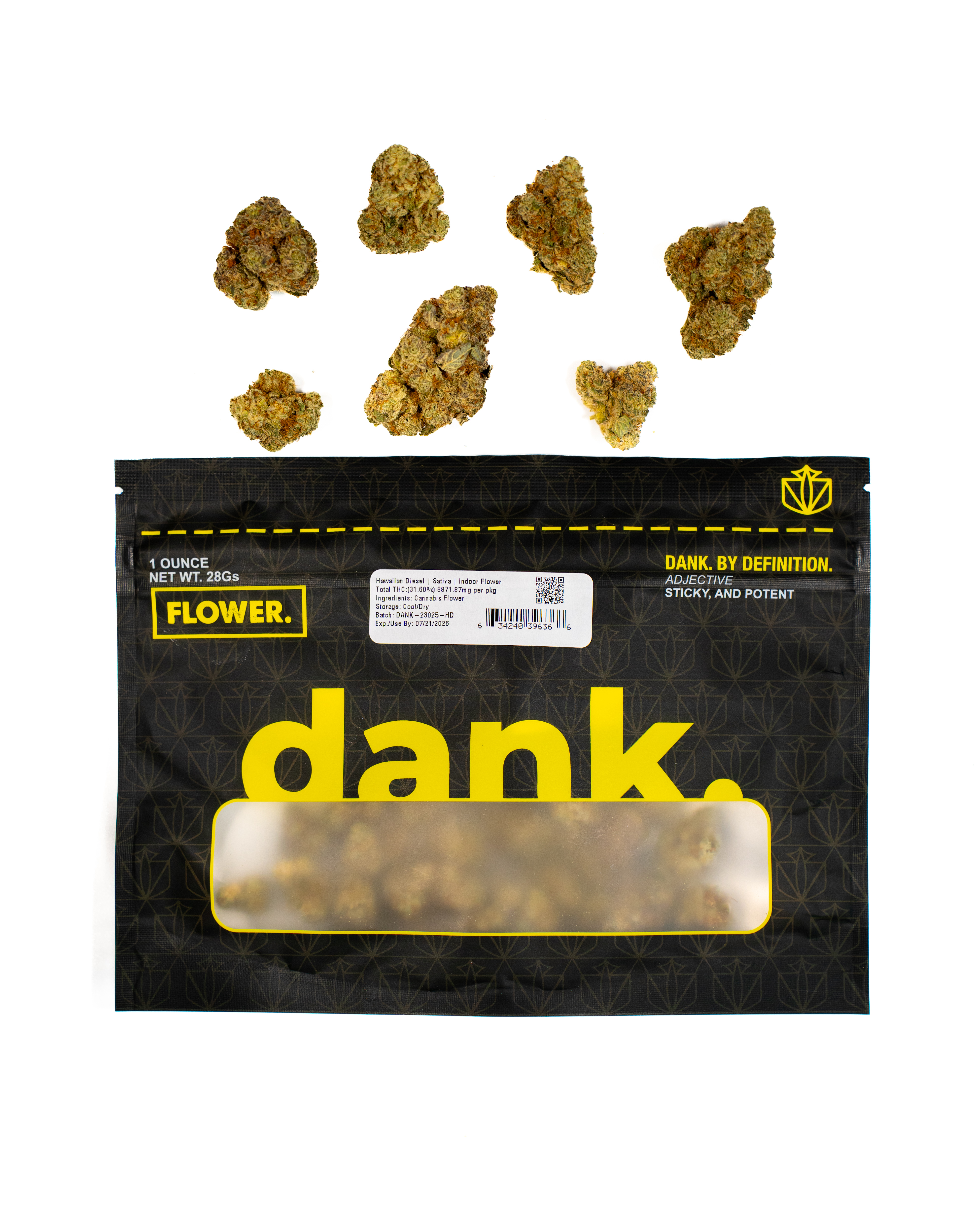 Photograph of product: Dank | Flower | Hawaiian Diesel | 28g