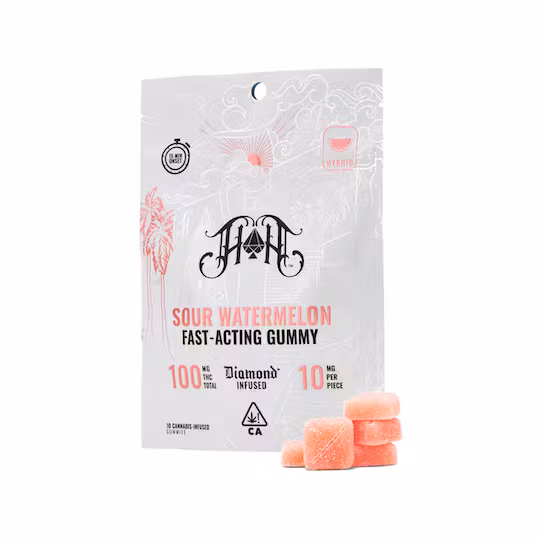 Photograph of product: Sour Watermelon [H] | 100mg (10pk) Fast Acting Gummies | Heavy Hitters