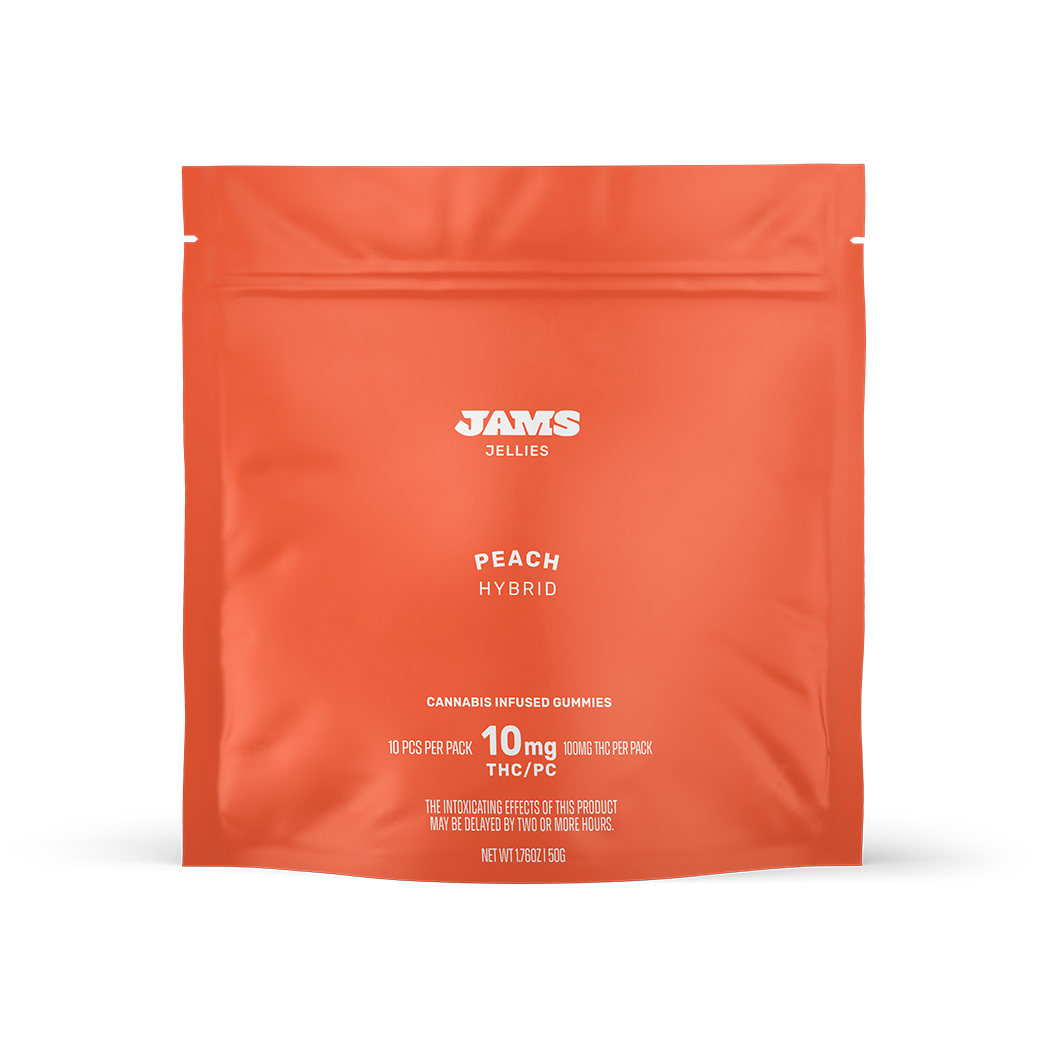 Photograph of product: JAMS Fast Acting Jellies 10pk/100mg- Peach