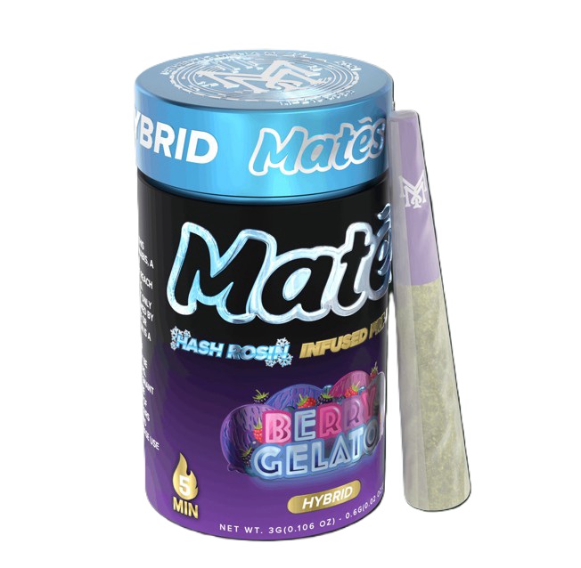 Photograph of product: MATES | BERRY GELATO | .6GX5PACK-au chocolat INFUSED PREROLLS