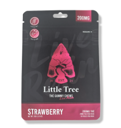 Photograph of product: Little Tree - Gummies - 200mg Live Resin - Strawberry - Hybrid