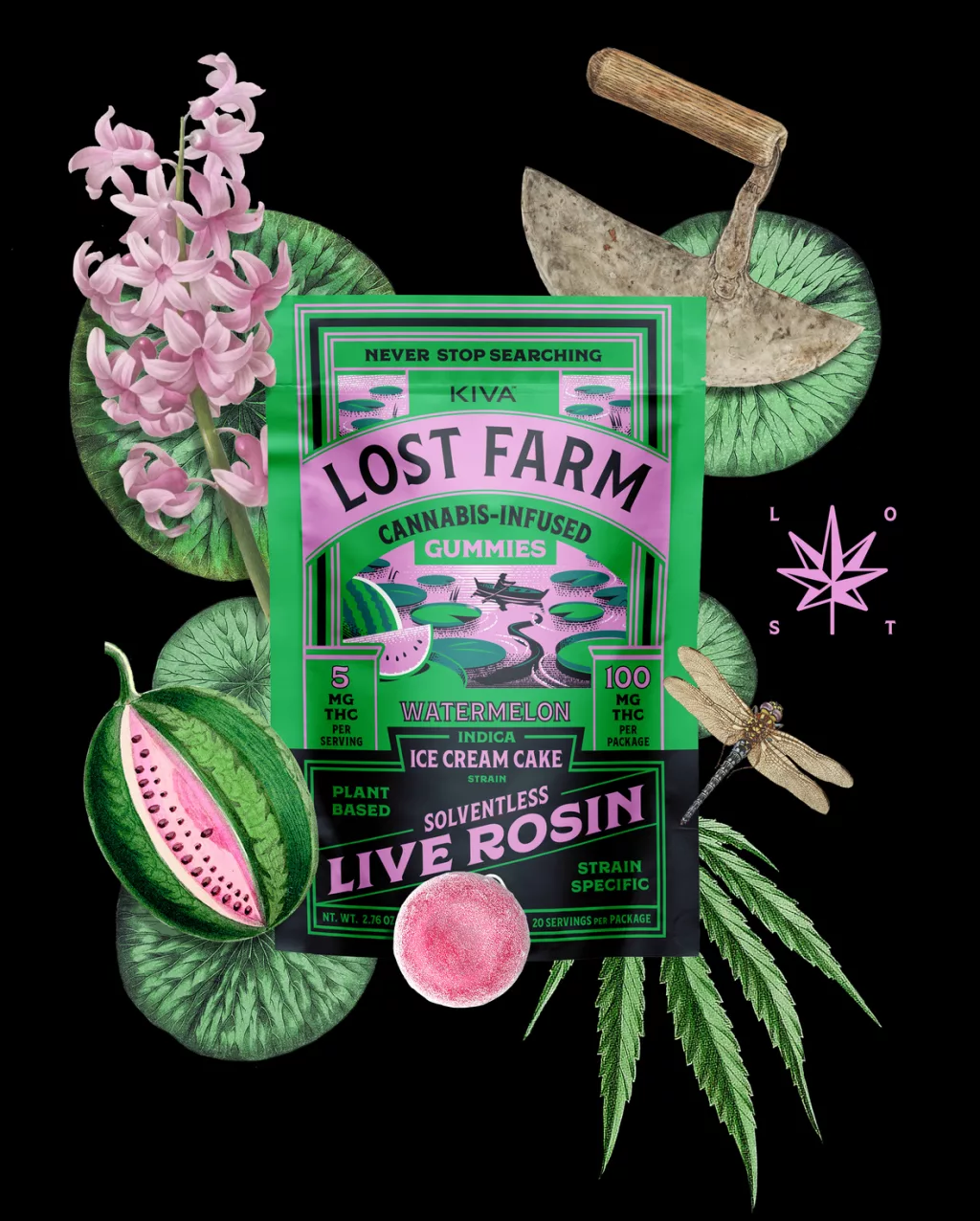 Photograph of product: Lost Farm Ice Cream Cake x Watermelon | Gummies | 20pk | by Kiva