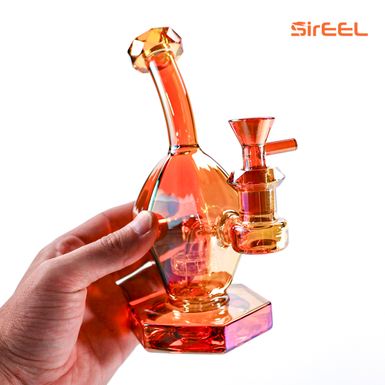 Photograph of product: SirEEL - 7" Iridized Enchanted Puffkin Bong with Flower Bowl - Assorted Colors